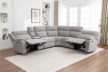 Load image into Gallery viewer, DREAM SOFA CORNER MODULAR WITH 2 END ELECTRIC RECLINERS-GREY