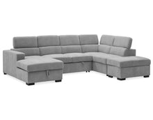 Load image into Gallery viewer, NIKKI 6 SEATER MODULAR CORNER LOUNGE WITH OTTOMAN and CHAISE STORAGE