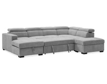 Load image into Gallery viewer, NIKKI 6 SEATER MODULAR CORNER LOUNGE WITH OTTOMAN and CHAISE STORAGE
