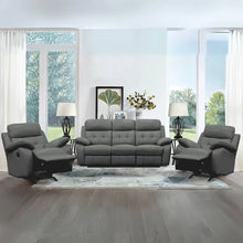 Load image into Gallery viewer, COSMIC 3 SEATER LEATHER LOUNGE W 2 SINGLE RECLINER SET
