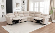 Load image into Gallery viewer, DREAM SOFA CORNER MODULAR WITH 2 END ELECTRIC RECLINERS-BEIGE
