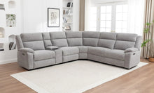 Load image into Gallery viewer, DREAM SOFA CORNER MODULAR WITH 2 END ELECTRIC RECLINERS-GREY
