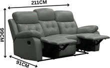 Load image into Gallery viewer, COSMIC 3 SEATER LEATHER LOUNGE W 2 SINGLE RECLINER SET
