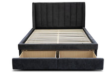 Load image into Gallery viewer, Amalfi 2 Drawer Storage Bed Frame (Licorice Polyester)
