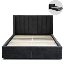 Load image into Gallery viewer, Amalfi 2 Drawer Storage Bed Frame (Licorice Polyester)
