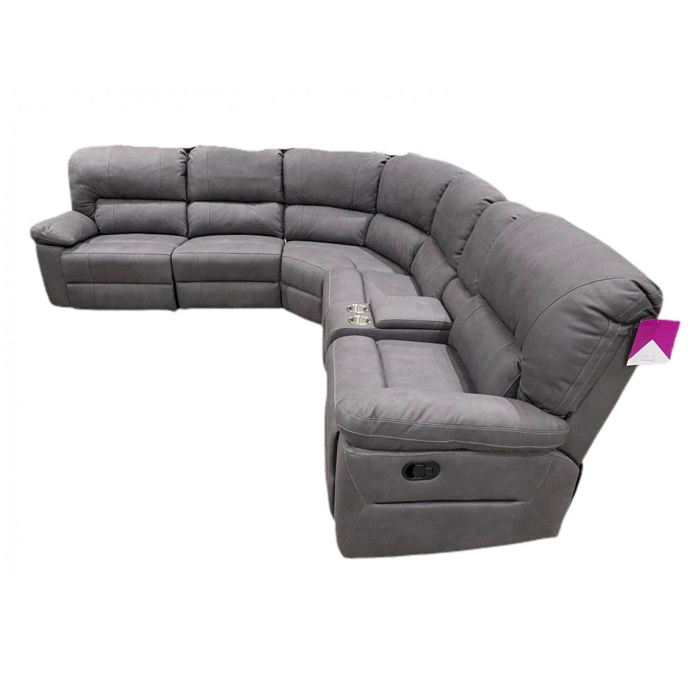 Jersey Corner Modular With Both End Recliner Lounge – Coffee