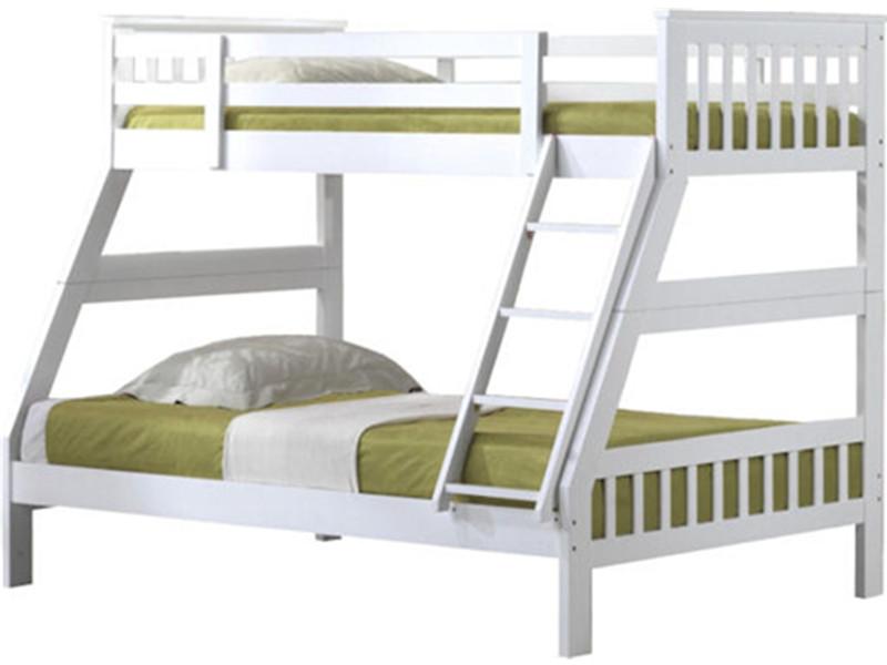 EVEREST SINGLE OVER DOUBLE BUNK BED WHITE