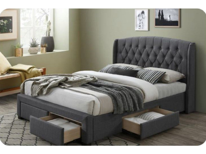 Kingston Fabric Double Storage Bed