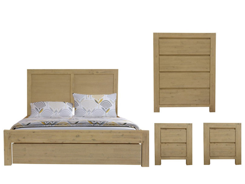 Messina Tallboy Bedroom Suite 4PC with Storage